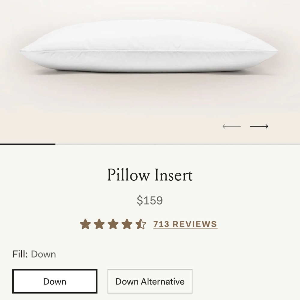 Boll and branch down pillow